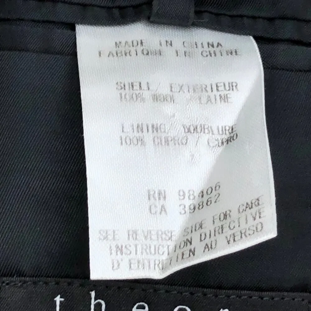 Theory Mens Size 40R Sport Coat Wellar Blazer Jacket Slim Fit Micro Check Black